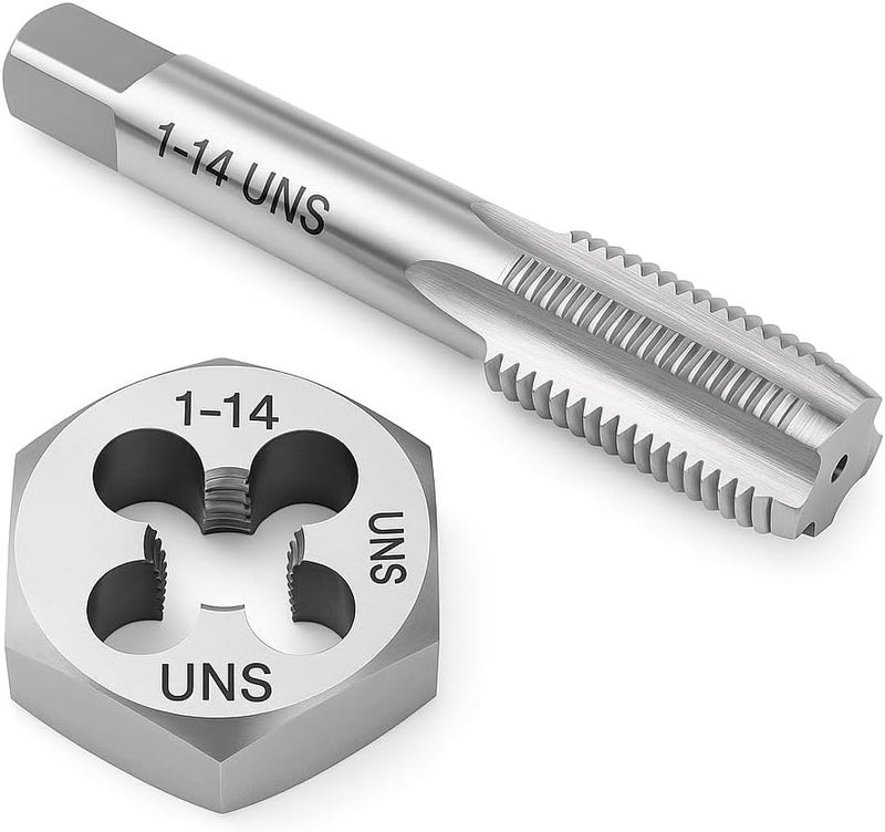 Yamesh 1"-14 Thread Tap and Die Set HSS Tap with GCr15 Alloy Steel Hex Die Right Hand Thread Repair Tool for Metalworking and Machinery - Image 1